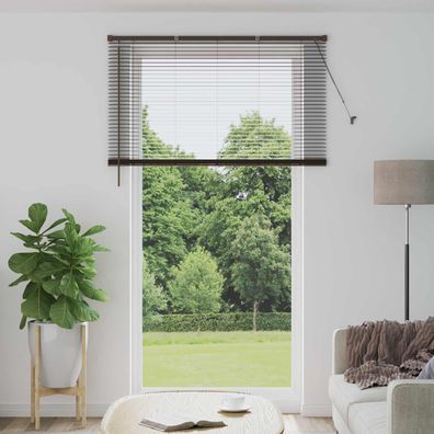 vidaXL Venezianische Jalousie Dunkelbraun mit Muster 213 x 150 cm PVC