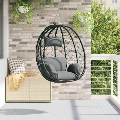 vidaXL Hängendes Ei-Stuhl Poly-Rattan 91 x 54,5 x 107 cm Anthrazit