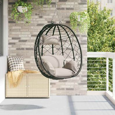 vidaXL Hängendes Ei-Stuhl Poly-Rattan 91 x 54,5 x 107 cm Taupe