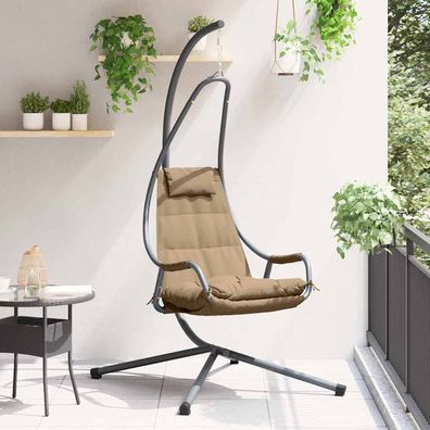 vidaXL Hängendes Ei-Stuhl Stahl 94 x 107 x 196,5 cm Taupe