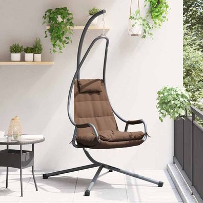 vidaXL Hängendes Ei-Stuhl Stahl 94 x 107 x 196,5 cm Kaffeebraun