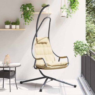 vidaXL Hängendes Ei-Stuhl Stahl 94 x 107 x 196,5 cm Beige