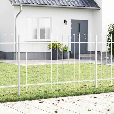 vidaXL Gartenzaun Woerden 1,7 x 1 m Pulverbeschichteter Stahl Weiß