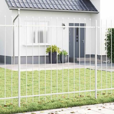 vidaXL Gartenzaun Woerden 1,7 x 1,5 m Pulverbeschichteter Stahl Weiß