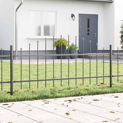 vidaXL Gartenzaun Woerden 170 x 115 cm Pulverbeschichteter Stahl Grau