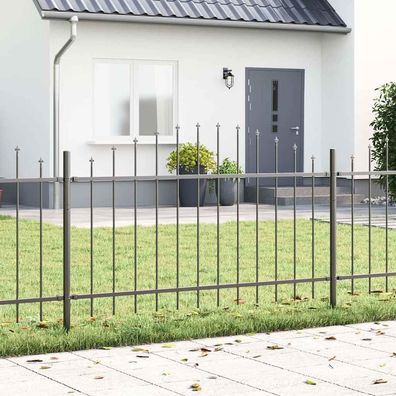vidaXL Gartenzaun Woerden 170 x 140 cm Pulverbeschichteter Stahl Grau