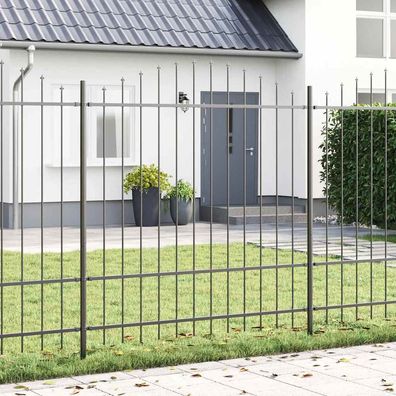 vidaXL Gartenzaun Woerden 170 x 215 cm Pulverbeschichteter Stahl Grau