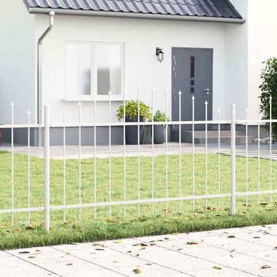 vidaXL Gartenzaun Woerden 170 x 140 cm Pulverbeschichteter Stahl Weiß
