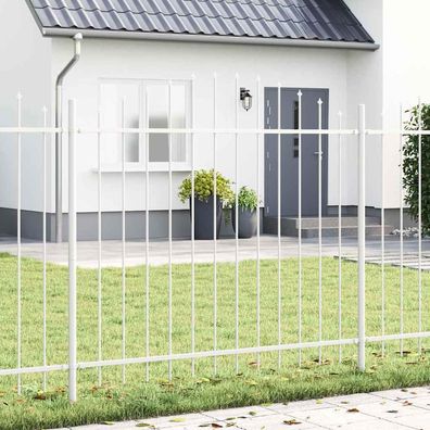 vidaXL Gartenzaun Woerden 170 x 190 cm Pulverbeschichteter Stahl Weiß
