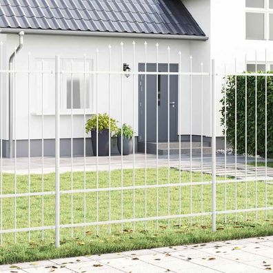vidaXL Gartenzaun Woerden 170 x 215 cm Pulverbeschichteter Stahl Weiß