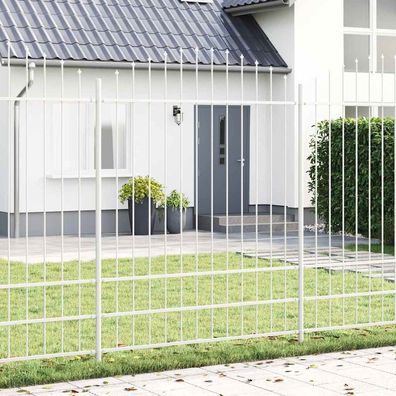 vidaXL Gartenzaun Woerden 170 x 225 cm Pulverbeschichteter Stahl Weiß