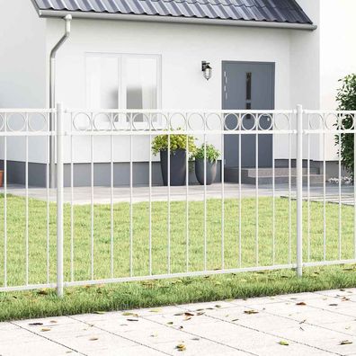 vidaXL Zaunelement ASSEN 170 x 150 cm Stahl Weiß