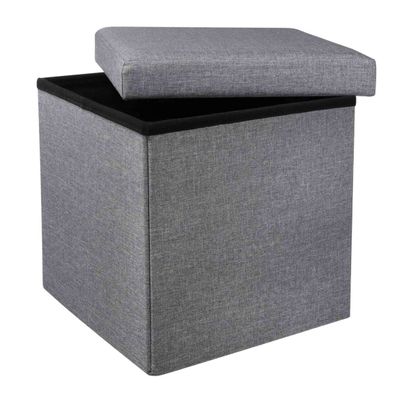 Hocker mit Aufbewahrungsfunktion 38 x 38 x 38 cm grau, bis 100 kg