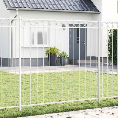vidaXL Zaunelement ASSEN 170 x 200 cm Stahl Weiß