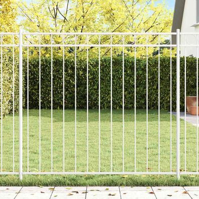vidaXL Zaunelement ASSEN 163 x 150 cm Stahl Weiß