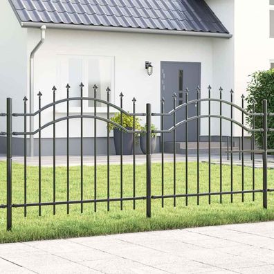 vidaXL Gartenzaun Woerden 240 x 140 cm Pulverbeschichteter Stahl Grau