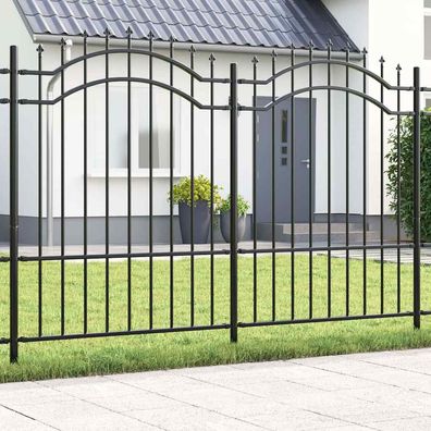 vidaXL Gartenzaun Woerden 240 x 190 cm Pulverbeschichteter Stahl Grau
