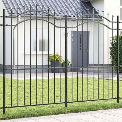 vidaXL Gartenzaun Woerden 240 x 215 cm Pulverbeschichteter Stahl Grau