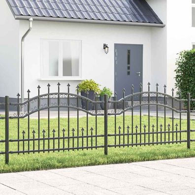 vidaXL Gartenzaun KAMPEN 240 x 118 cm Pulverbeschichteter Stahl Grau