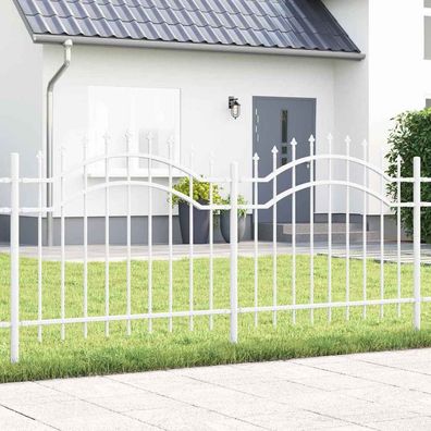 vidaXL Gartenzaun Woerden 240 x 140 cm Pulverbeschichteter Stahl Weiß