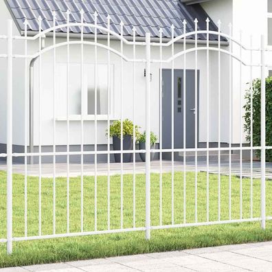 vidaXL Gartenzaun Woerden 240 x 215 cm Pulverbeschichteter Stahl Weiß