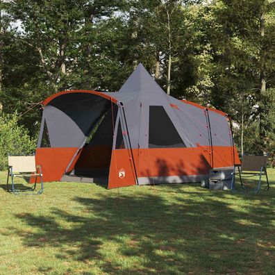 vidaXL Teepee Zelt für 8 Personen 8 Personen Grau und Orange