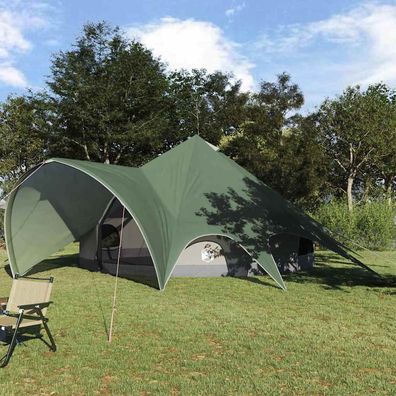 vidaXL Teepee Zelt für 7 Personen 7 Personen Grün und Grau
