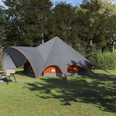 vidaXL Teepee Zelt für 9 Personen 9 Personen Grau und Orange