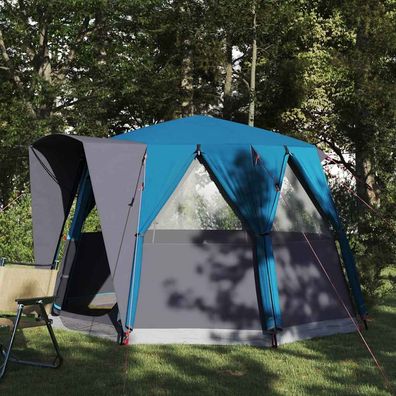 vidaXL Cabin Zelt 3-Personen 3 Personen Blau und Grau