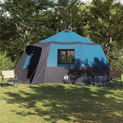 vidaXL Kabine Zelt 12-Personen 12 Personen Blau und Grau