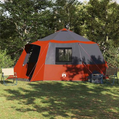 vidaXL Kabine Zelt 12-Personen 12 Personen Grau und Orange