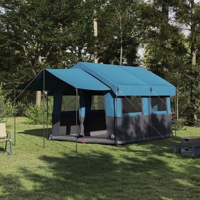 vidaXL Familienzelt für 4 Personen 4 Personen Blau und Grau