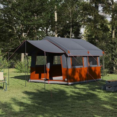 vidaXL Familienzelt für 4 Personen 4 Personen Grau und Orange