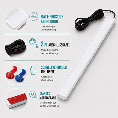 LED Laderaumbeleuchtung Innenbeleuchtung Kofferraum 100 cm Licht Weiß Frostig 10975