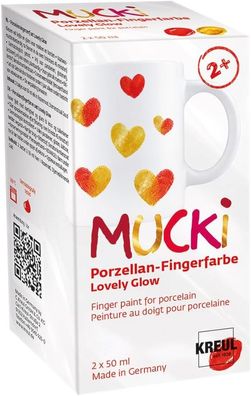 KREUL 26323 - MUCKi Porzellan-Fingerfarben Set Lovely Glow 2x 50ml