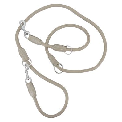 Kieffer Hundeleine Ultrasoft Horsebit, rundgenäht, 2m, 10mm - Taupe/Chrom