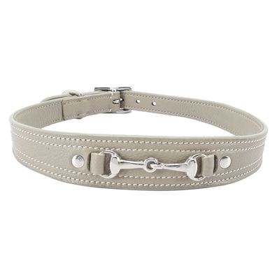 Kieffer Hundehalsband Ultrasoft Horsebit, 58cm - Taupe/Chrom