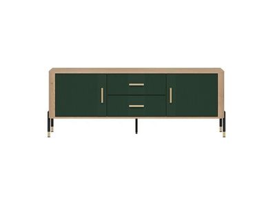Fernsehschrank Dante DT01 Tv-Lowboard - Cremona Eiche/Grün