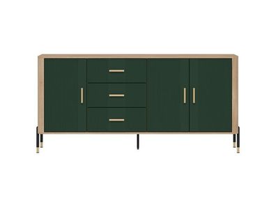 Kommode Dante DT07 Sideboard - Cremona Eiche/Grün