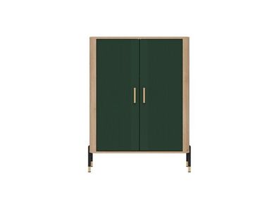 Kommode Dante DT11 Wohnzimmerschrank - Cremona Eiche/Grün