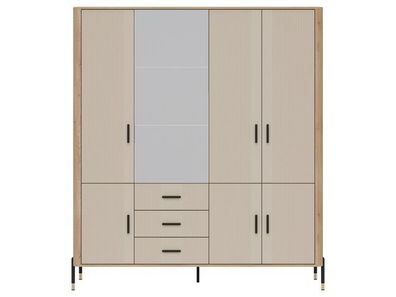 Kleiderschrank Dante DT17 Drehtürenschrank - Cremona Eiche/Kaschmir