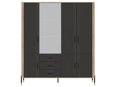 Kleiderschrank Dante DT17 Drehtürenschrank - Cremona Eiche/Anthrazit