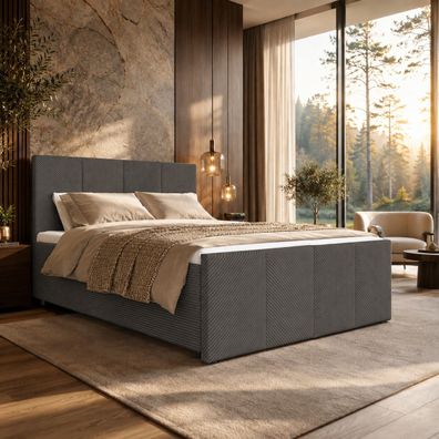 Best For Home Boxspringbett Milano mit Bettkasten, Bett mit Bonellmatratze und Topper