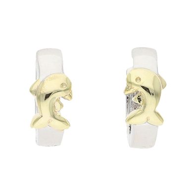 JuwelmaLux Kinder Creolen 925 Silber teils gold plattiert Delfin JL10-06-0321