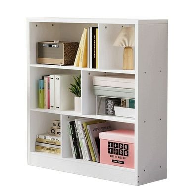 Modernes weißes Standbücherregal, Regalschrank für das Wohnzimmer, 6 Regale
