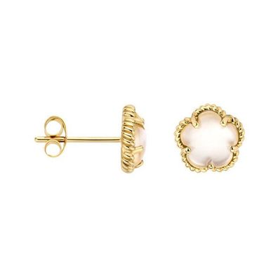 Ohrstecker - Gelbgold 585 14K - Perlmutt Bléte