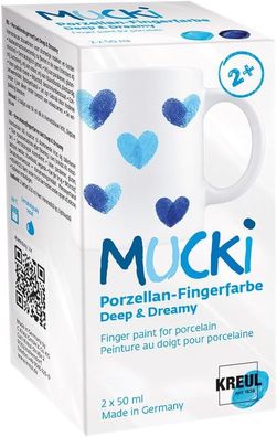 KREUL 26324 - MUCKi Porzellan-Fingerfarben Set Deep & Dreamy 2x 50ml