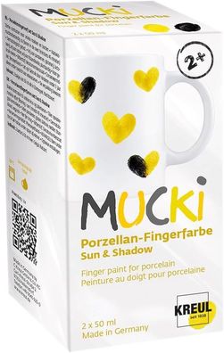 KREUL 26325 - MUCKi Porzellan-Fingerfarben Set Sun & Shadow 2x 50ml