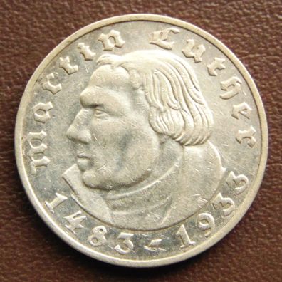 2 Reichsmark 1933 E, Martin Luther