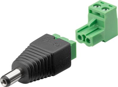 goobay Terminal Block 2 Pin auf DcStecker 5,5 x 2,1 mm abnehmbare Schraubbefestigung